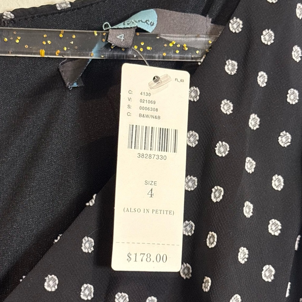 Anthropologie Eva Franco NWT Black & White Clipdot Maxi Dress Flutter Sleeve 4 - Picture 7 of 8
